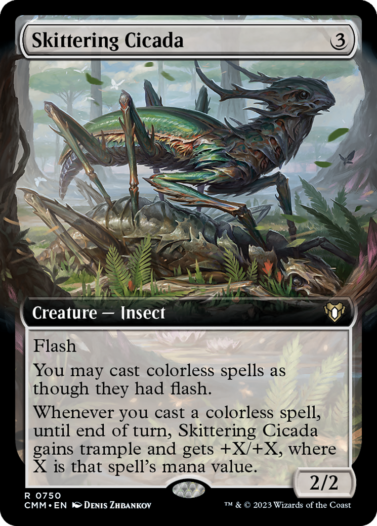 Skittering Cicada (Extended Art) [Commander Masters] | The Time Vault CA