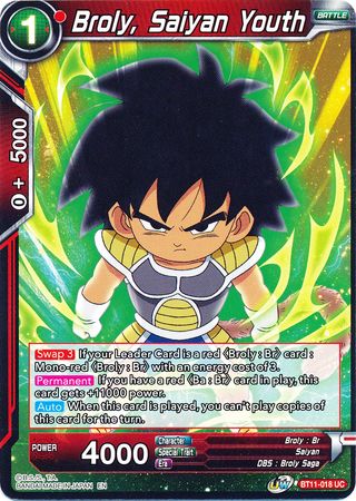 Broly, Saiyan Youth (BT11-018) [Vermilion Bloodline] | The Time Vault CA