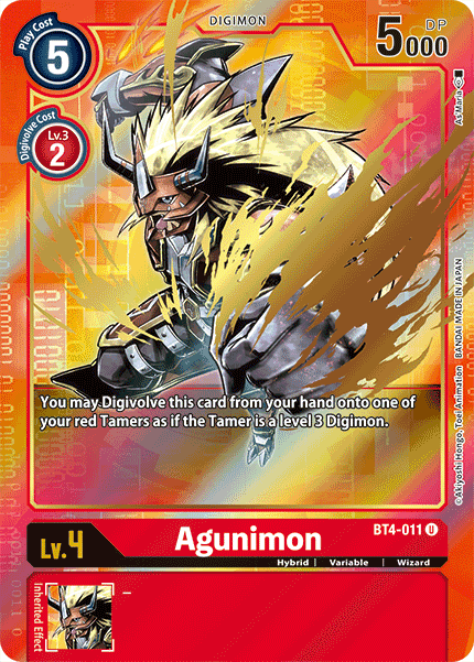 Agunimon [BT4-011] (Alternate Art) [Great Legend] | The Time Vault CA