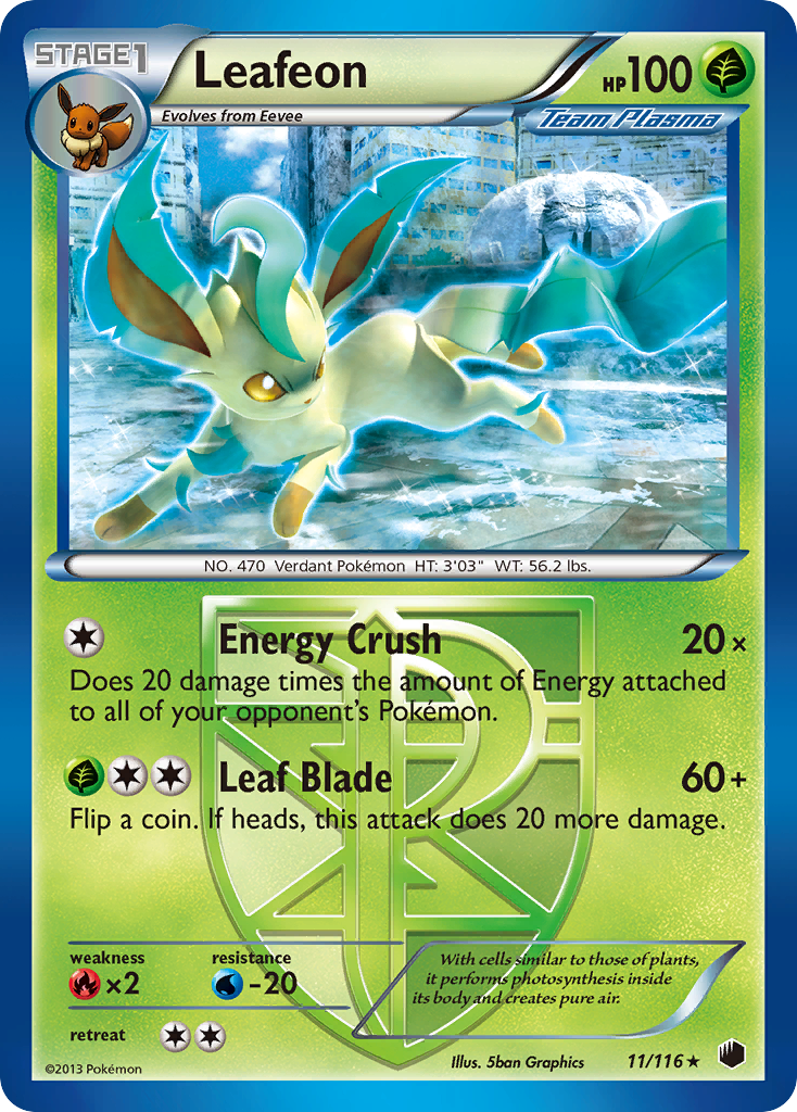 Leafeon (11/116) [Black & White: Plasma Freeze] | The Time Vault CA