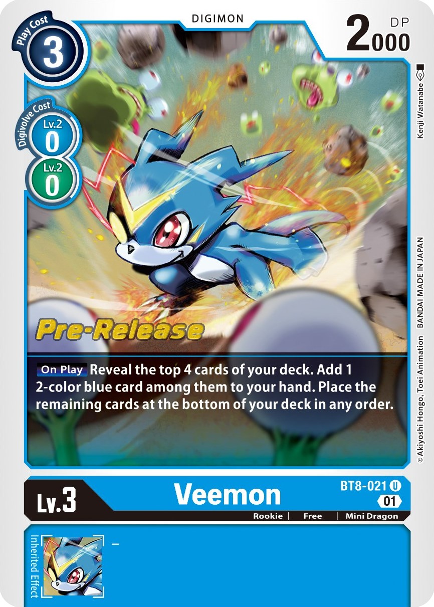 Veemon [BT8-021] [New Awakening Pre-Release Cards] | The Time Vault CA