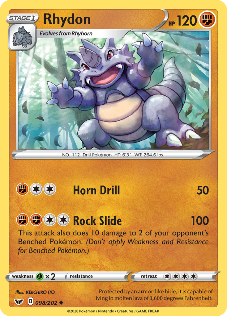 Rhydon (098/202) [Sword & Shield: Base Set] | The Time Vault CA