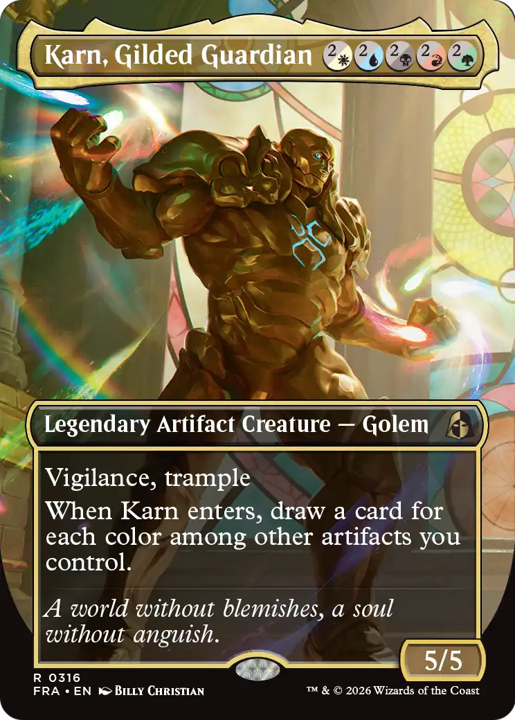 Karn, Gilded Guardian (Borderless) [Reality Fracture] | The Time Vault CA