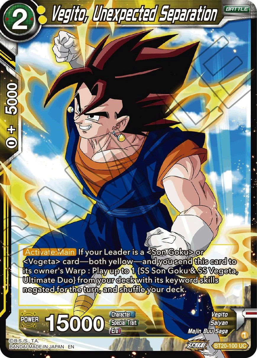 Vegito, Unexpected Separation (BT20-100) [Power Absorbed] | The Time Vault CA