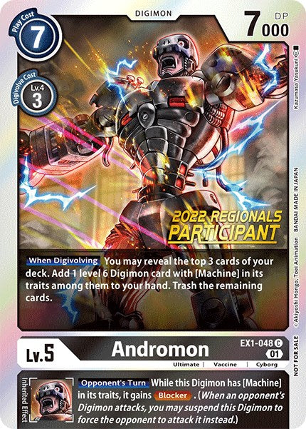 Andromon [EX1-048] (2022 Championship Online Regional) (Online Participant) [Classic Collection Promos] | The Time Vault CA