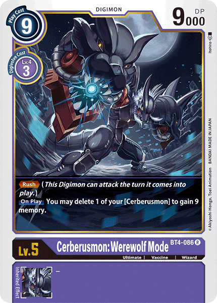 Cerberusmon: Werewolf Mode [BT4-086] [Great Legend] | The Time Vault CA