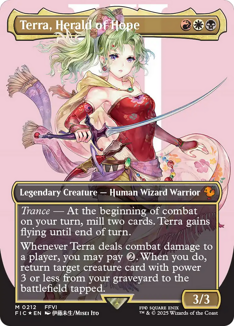 Terra, Herald of Hope (Borderless) (Surge Foil) [FINAL FANTASY Commander] | The Time Vault CA