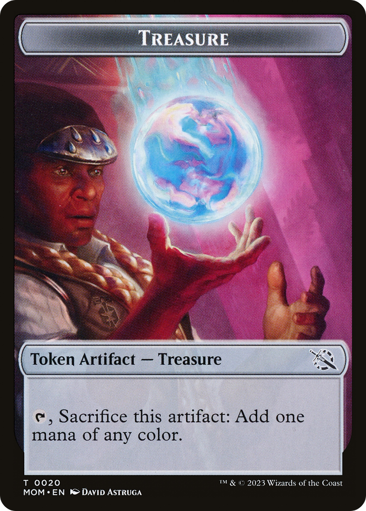 Treasure (20) // Teferi Akosa of Zhalfir Emblem Double-Sided Token [March of the Machine Tokens] | The Time Vault CA