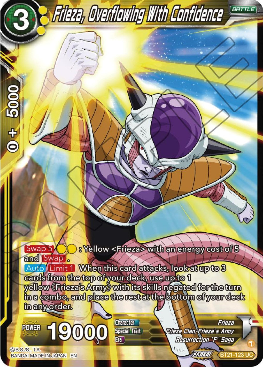 Frieza, Overflowing With Confidence (BT21-123) [Wild Resurgence] | The Time Vault CA