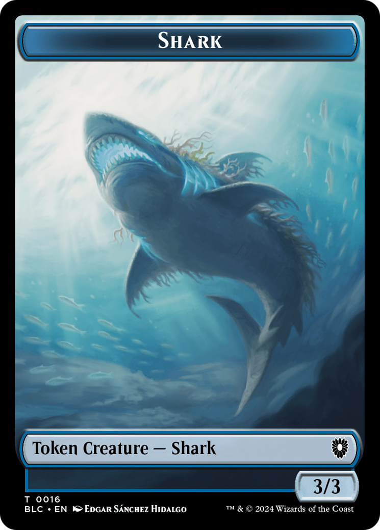 Elemental // Shark Double-Sided Token [Bloomburrow Commander Tokens] | The Time Vault CA