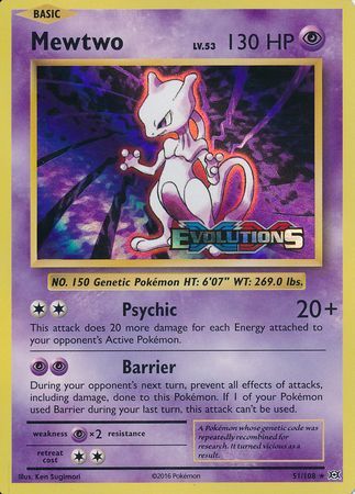 Mewtwo (51/108) (XY Evolutions Prerelease) [XY: Black Star Promos] | The Time Vault CA