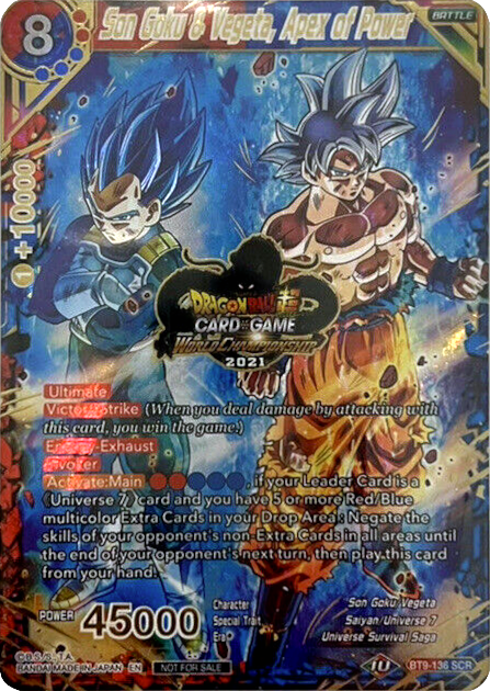 Son Goku & Vegeta, Apex of Power (World Championship 2021) (BT9-136) [Tournament Promotion Cards] | The Time Vault CA