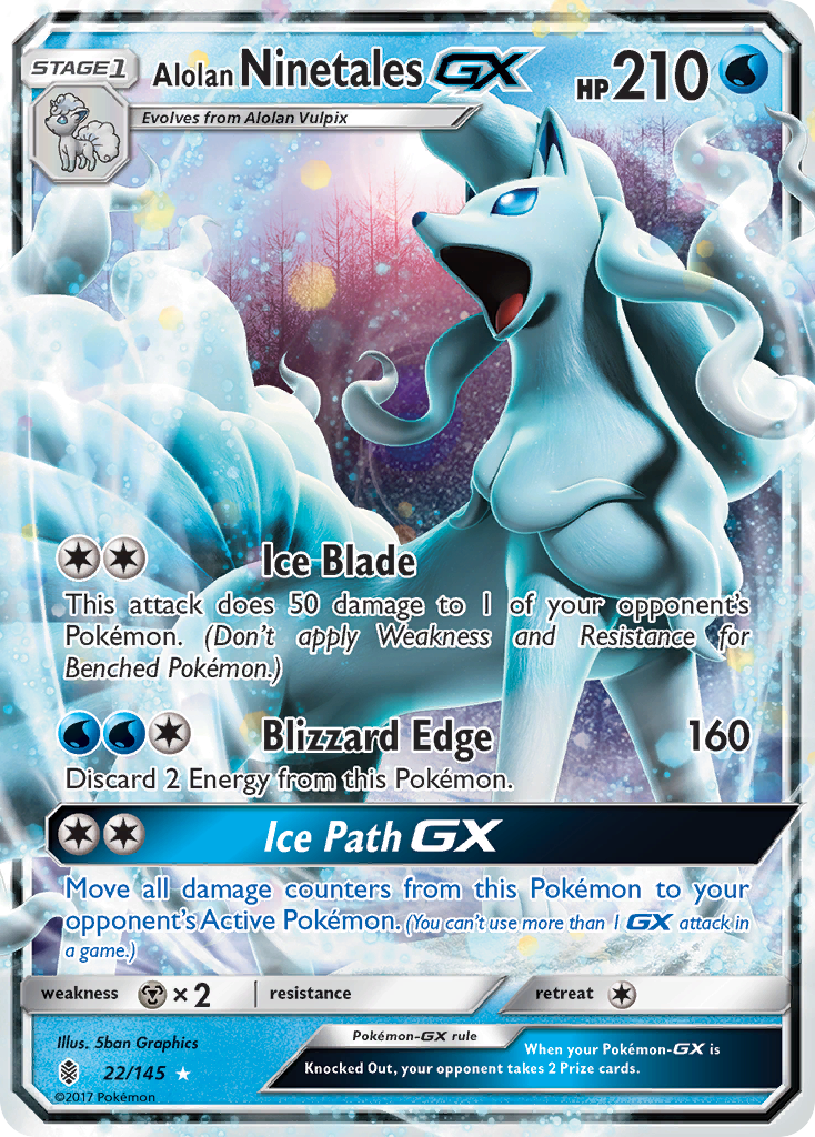 Alolan Ninetales GX (22/145) [Sun & Moon: Guardians Rising] | The Time Vault CA