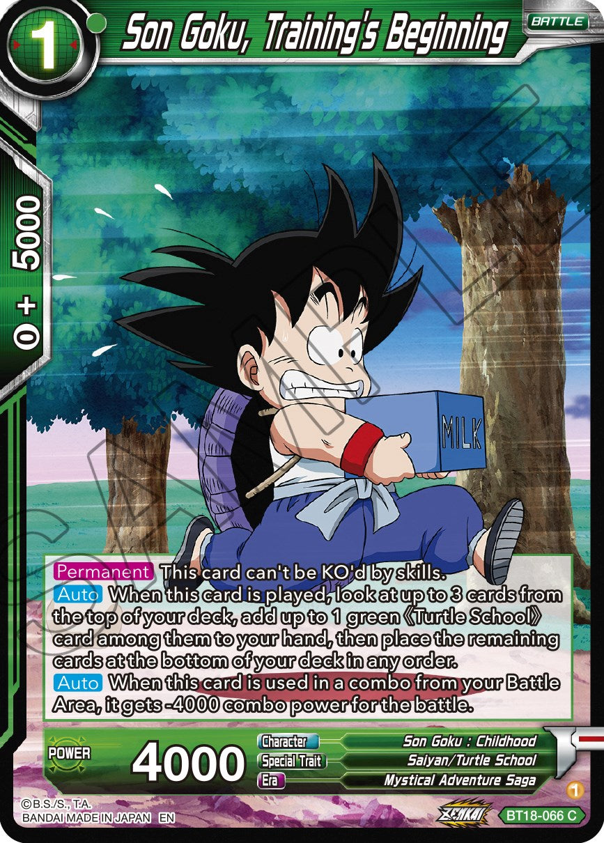 Son Goku, Training's Beginning (BT18-066) [Dawn of the Z-Legends] | The Time Vault CA