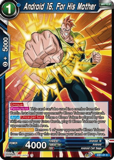 Android 16, For His Mother (EB1-21) [Battle Evolution Booster] | The Time Vault CA