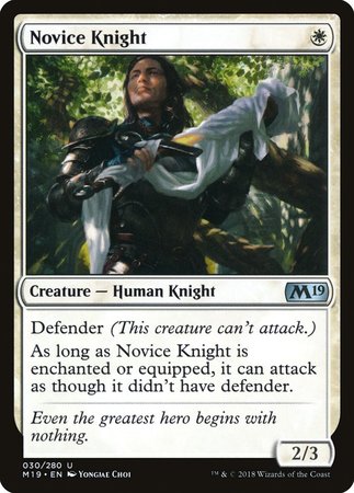 Novice Knight [Core Set 2019] | The Time Vault CA