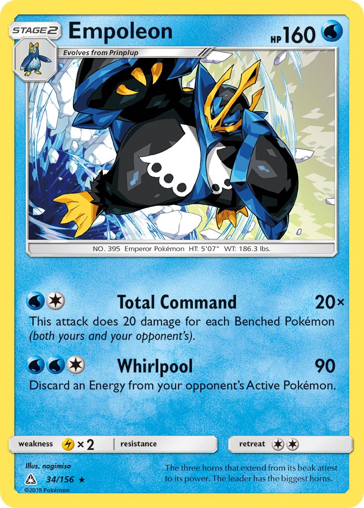 Empoleon (34/156) (Cracked Ice Holo) (Theme Deck Exclusive) [Sun & Moon: Ultra Prism] | The Time Vault CA