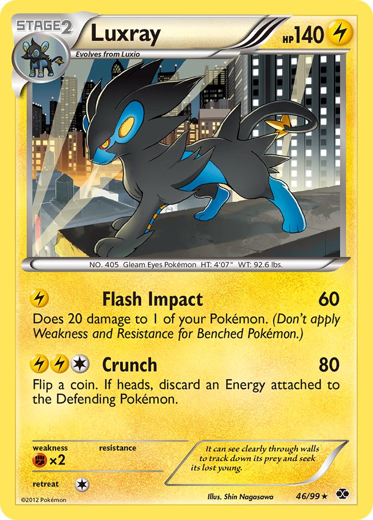 Luxray (46/99) (Cracked Ice Holo) (Blister Exclusive) [Black & White: Next Destinies] | The Time Vault CA