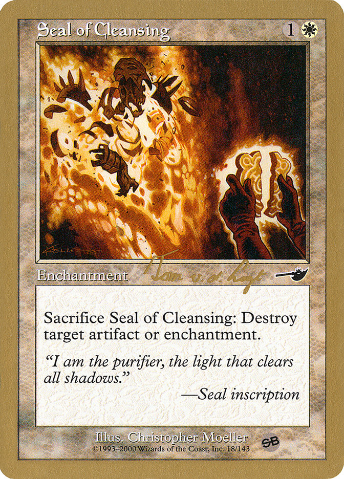 Seal of Cleansing (Tom van de Logt) (SB) [World Championship Decks 2000] | The Time Vault CA
