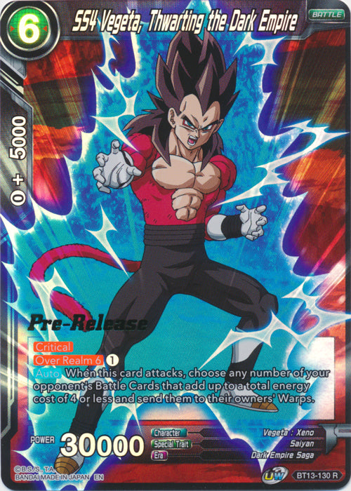 SS4 Vegeta, Thwarting the Dark Empire (BT13-130) [Supreme Rivalry Prerelease Promos] | The Time Vault CA