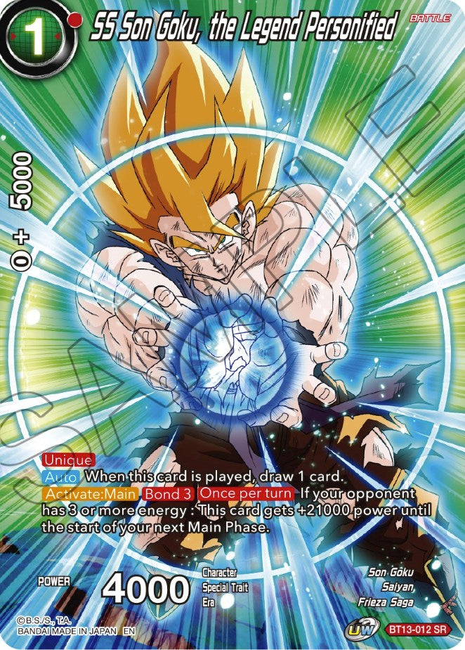 SS Son Goku, the Legend Personified (BT13-012) [Theme Selection: History of Son Goku] | The Time Vault CA