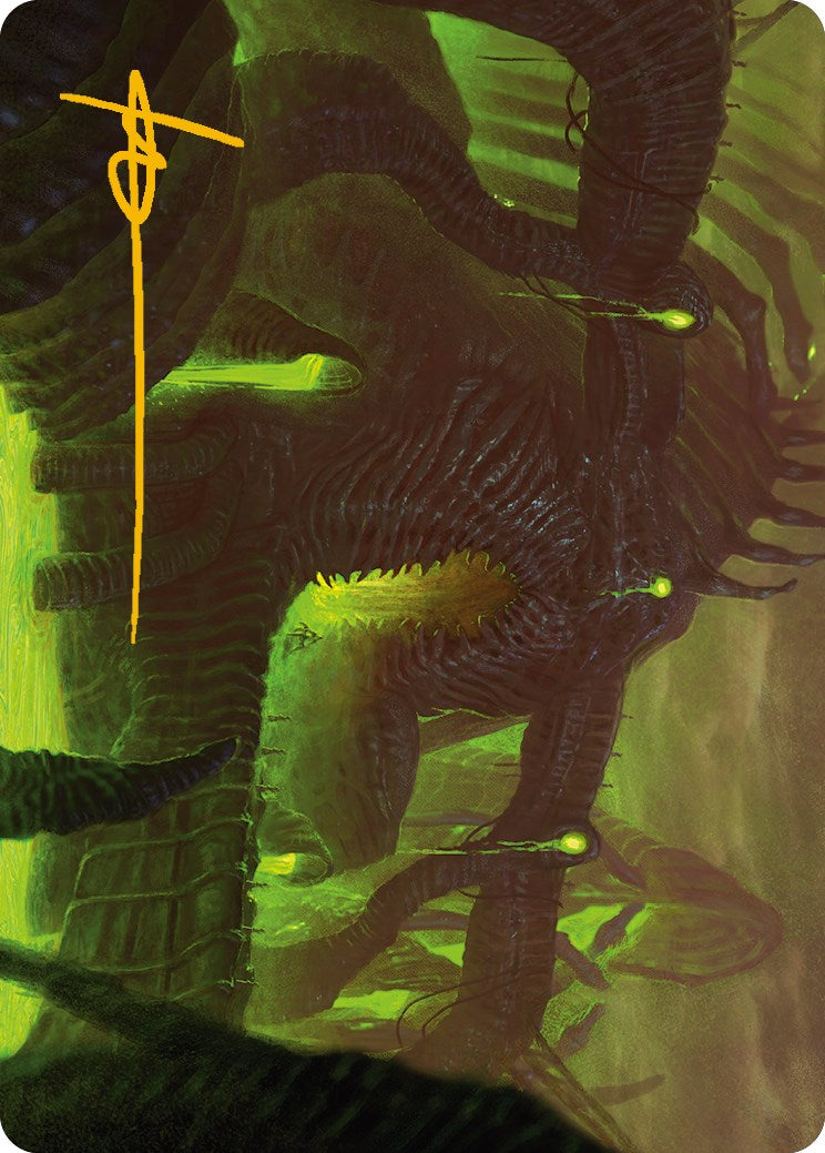 The Dross Pits Art Card (Gold-Stamped Signature) [Phyrexia: All Will Be One Art Series] | The Time Vault CA