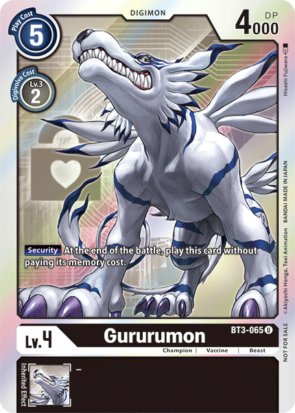 Gururumon [BT3-065] (Buy-A-Box Promo) [Release Special Booster Ver.1.5 Promos] | The Time Vault CA