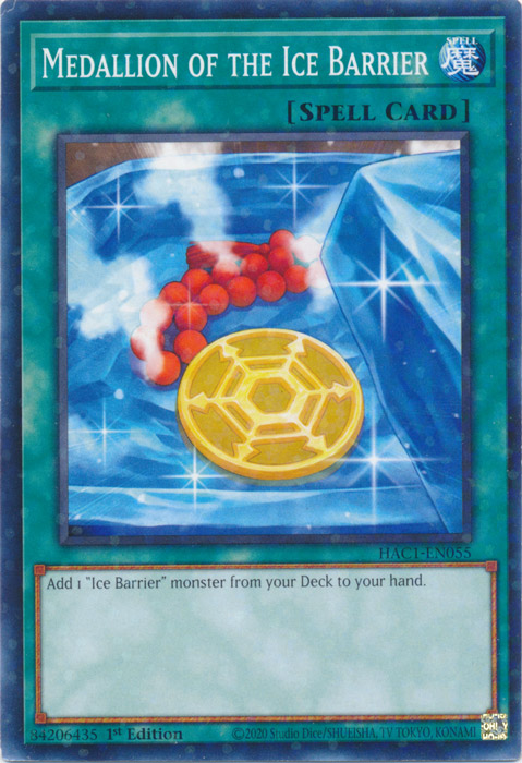 Medallion of the Ice Barrier (Duel Terminal) [HAC1-EN055] Parallel Rare | The Time Vault CA