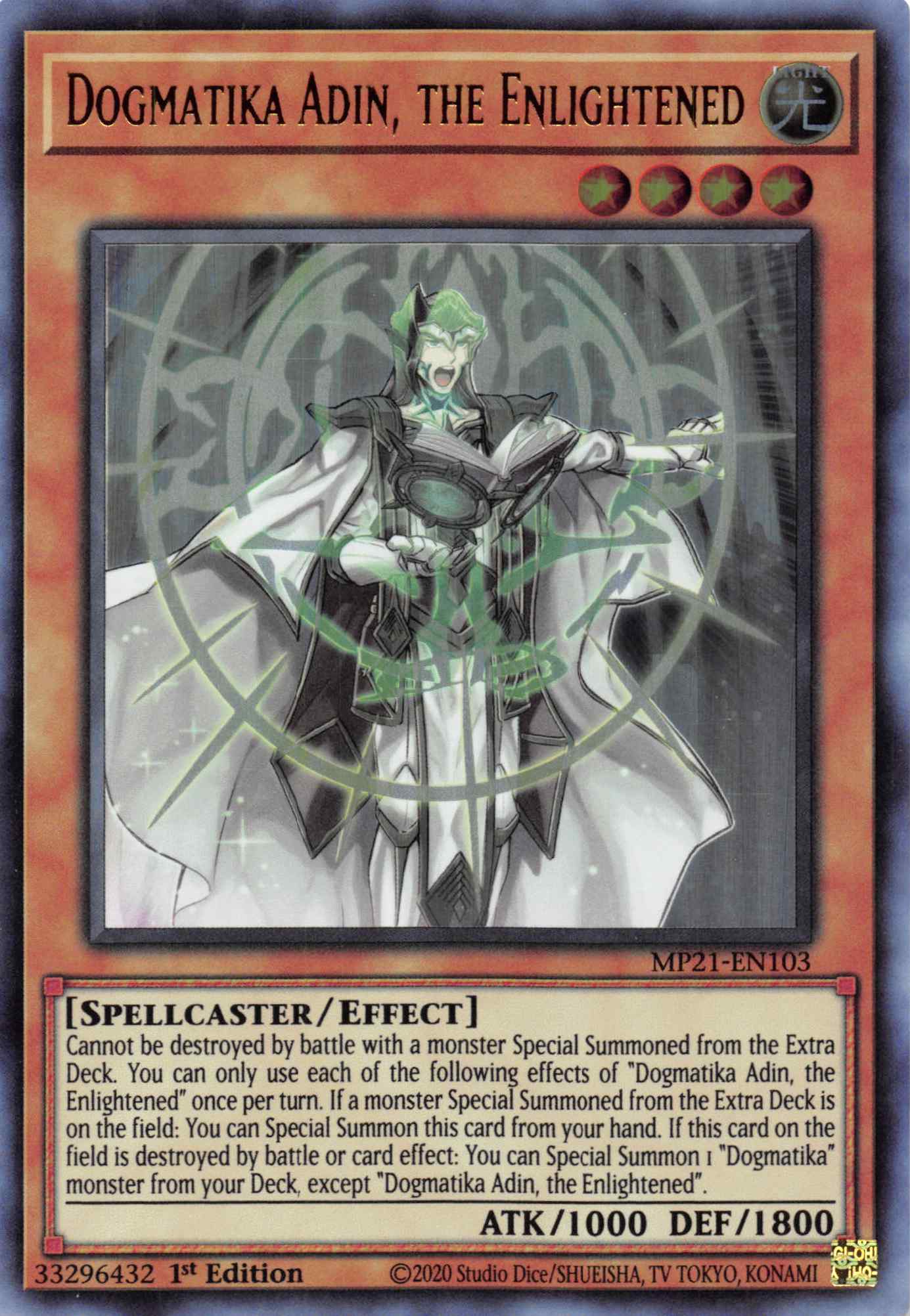 Dogmatika Adin, the Enlightened [MP21-EN103] Ultra Rare | The Time Vault CA