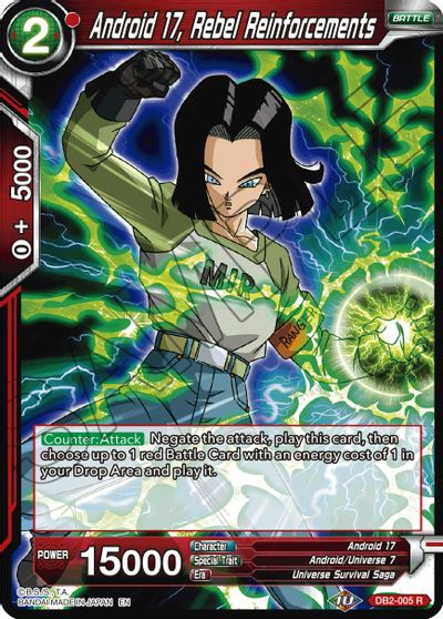 Android 17, Rebel Reinforcements (Reprint) (DB2-005) [Battle Evolution Booster] | The Time Vault CA