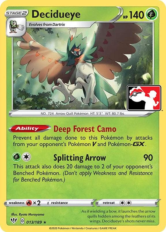 Decidueye (013/189) [Prize Pack Series One] | The Time Vault CA