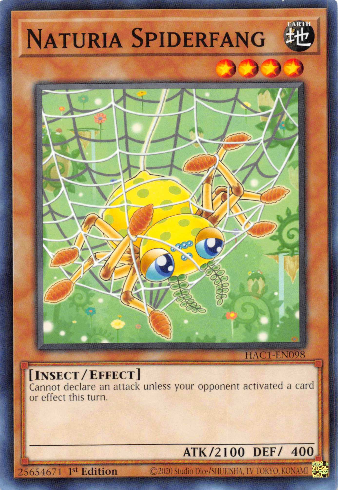 Naturia Spiderfang [HAC1-EN098] Common | The Time Vault CA