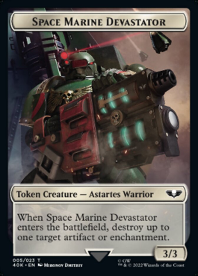 Soldier (002) // Space Marine Devastator Double-sided Token [Universes Beyond: Warhammer 40,000 Tokens] | The Time Vault CA