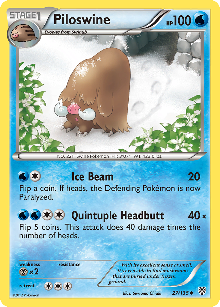 Piloswine (27/135) [Black & White: Plasma Storm] | The Time Vault CA