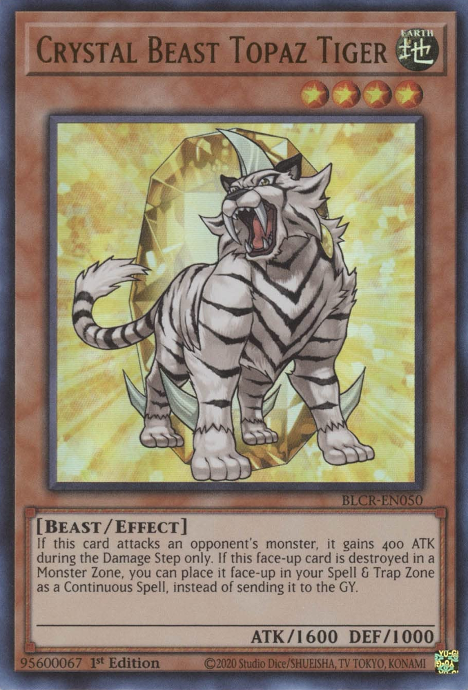 Crystal Beast Topaz Tiger [BLCR-EN050] Ultra Rare | The Time Vault CA