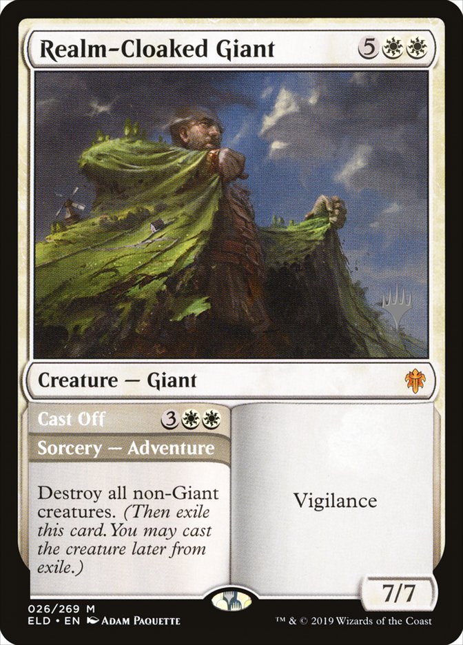 Realm-Cloaked Giant // Cast Off (Promo Pack) [Throne of Eldraine Promos] | The Time Vault CA