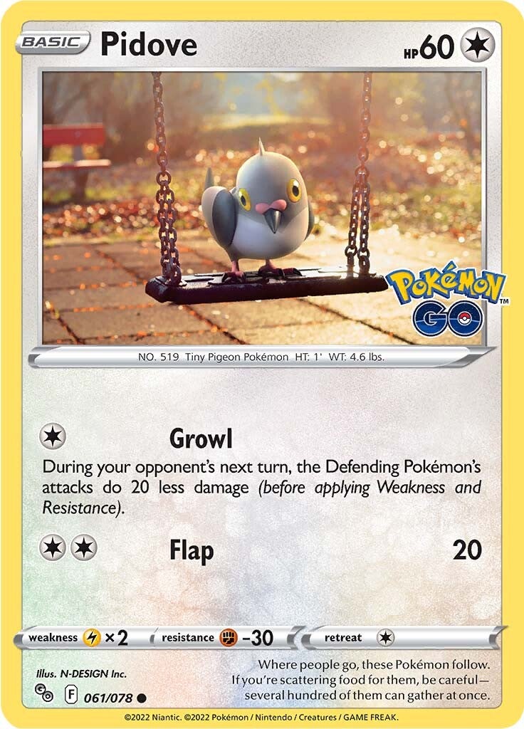 Pidove (061/078) [Pokémon GO] | The Time Vault CA