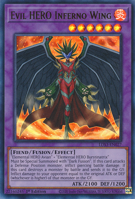 Evil HERO Inferno Wing [LDS3-EN027] Ultra Rare | The Time Vault CA