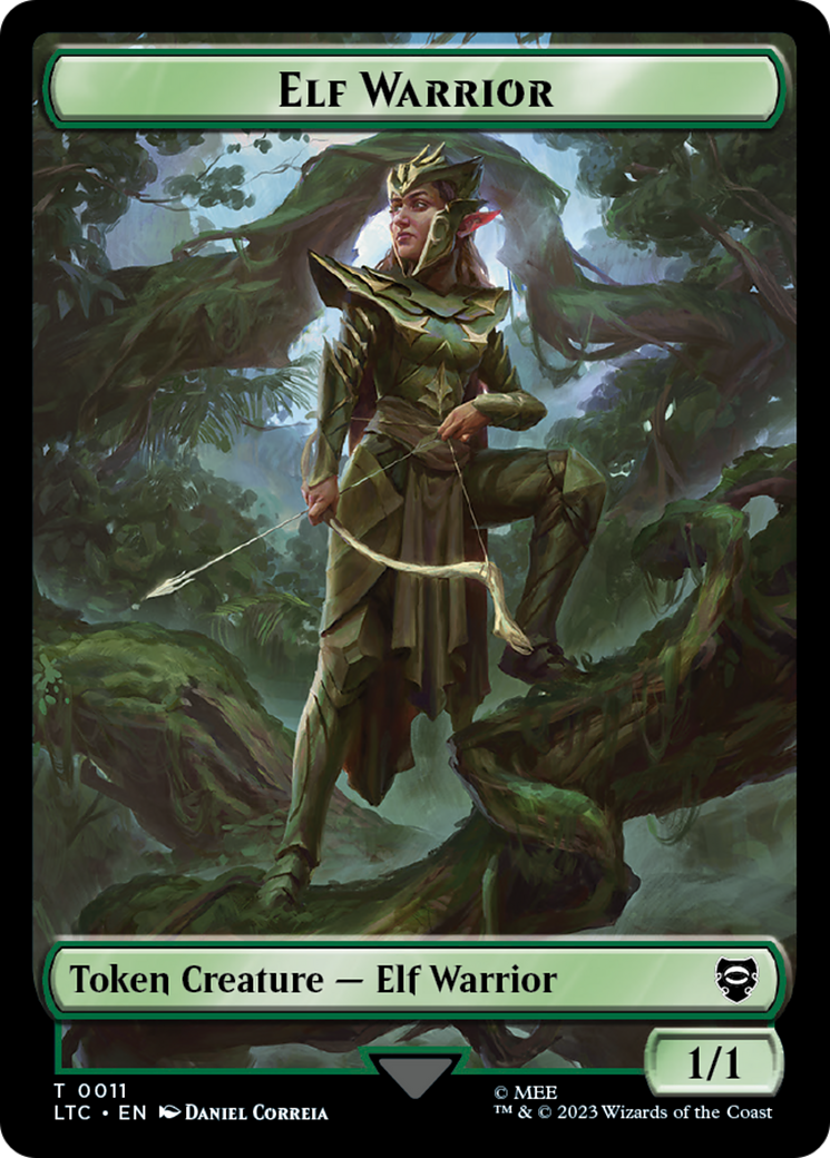 Elf Warrior // Treasure Double Sided Token [The Lord of the Rings: Tales of Middle-Earth Commander Tokens] | The Time Vault CA