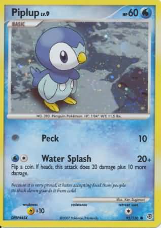 Piplup (93/130) (Cosmos Holo) [Diamond & Pearl: Base Set] | The Time Vault CA