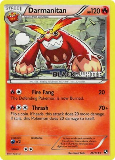 Darmanitan (25/114) (Prerelease Promo) [Black & White: Black Star Promos] | The Time Vault CA