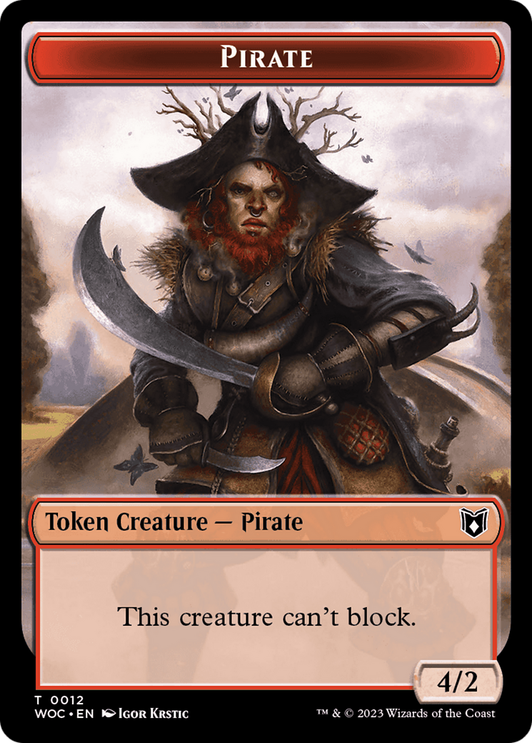 Pirate // Human Double-Sided Token [Wilds of Eldraine Commander Tokens] | The Time Vault CA