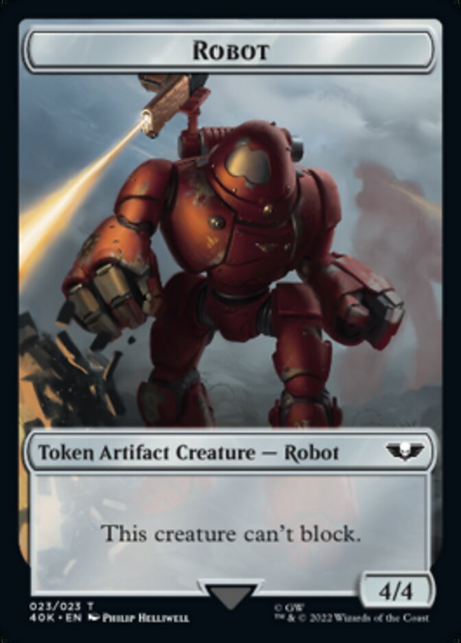 Astartes Warrior // Robot Double-sided Token (Surge Foil) [Universes Beyond: Warhammer 40,000 Tokens] | The Time Vault CA