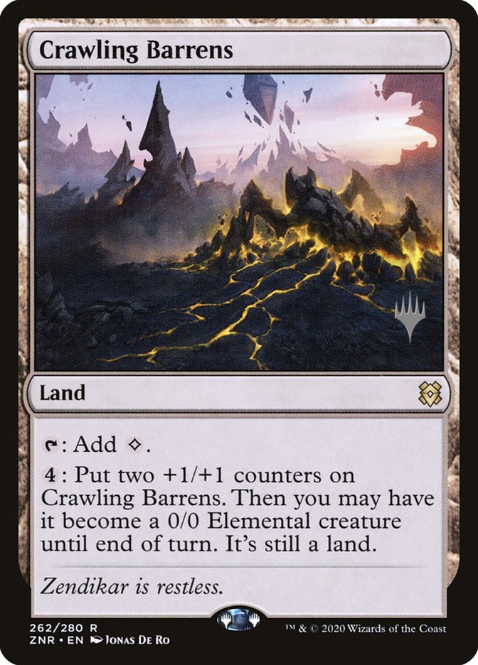 Crawling Barrens (Promo Pack) [Zendikar Rising Promos] | The Time Vault CA