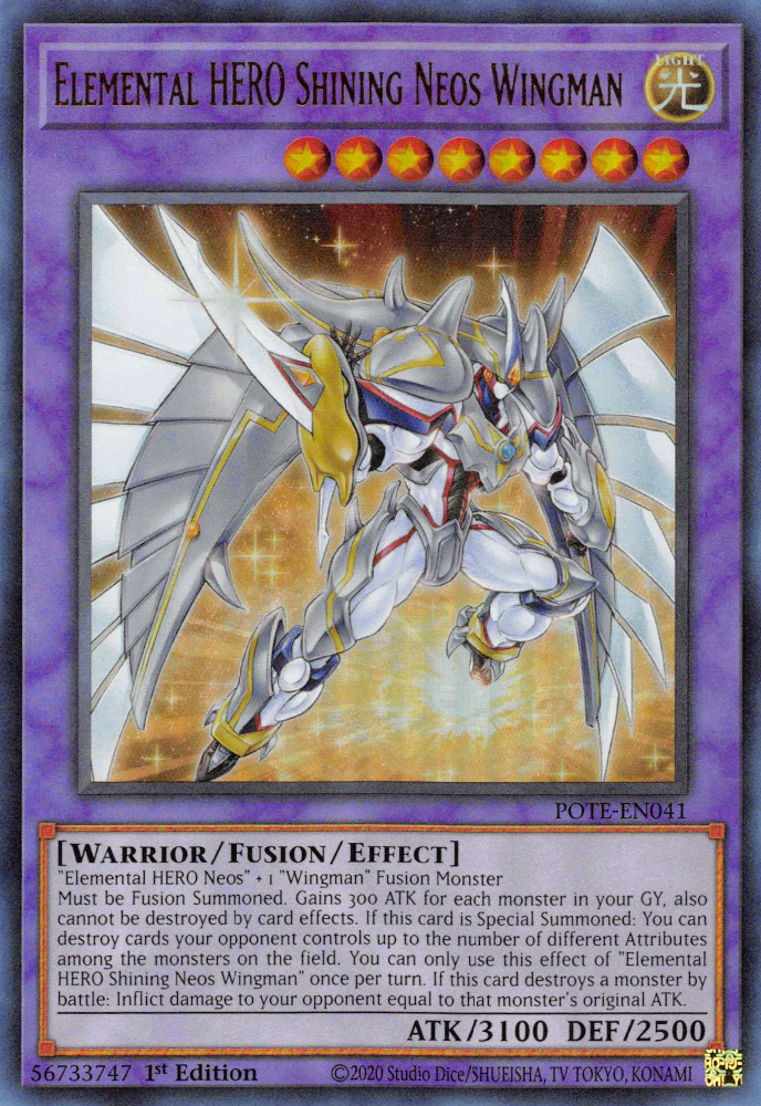Elemental HERO Shining Neos Wingman [POTE-EN041] Ultra Rare | The Time Vault CA