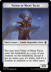 Vizier of Many Faces // Zombie Double-Sided Token [Murders at Karlov Manor Commander Tokens] | The Time Vault CA