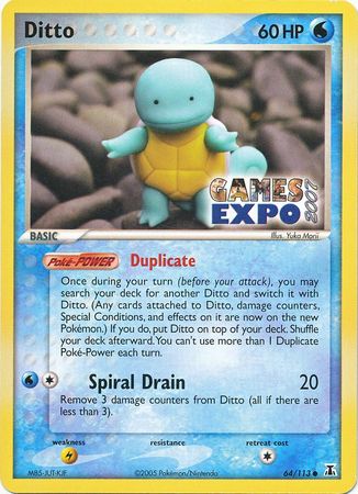 Ditto (64/113) (Games Expo Exclusive) [EX: Delta Species] | The Time Vault CA