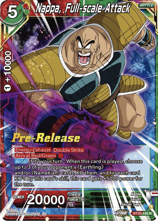 Nappa, Full-scale Attack (BT20-142) [Power Absorbed Prerelease Promos] | The Time Vault CA