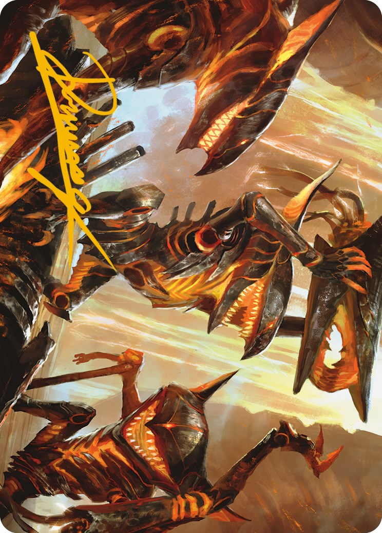 Gleeful Demolition Art Card (Gold-Stamped Signature) [Phyrexia: All Will Be One Art Series] | The Time Vault CA