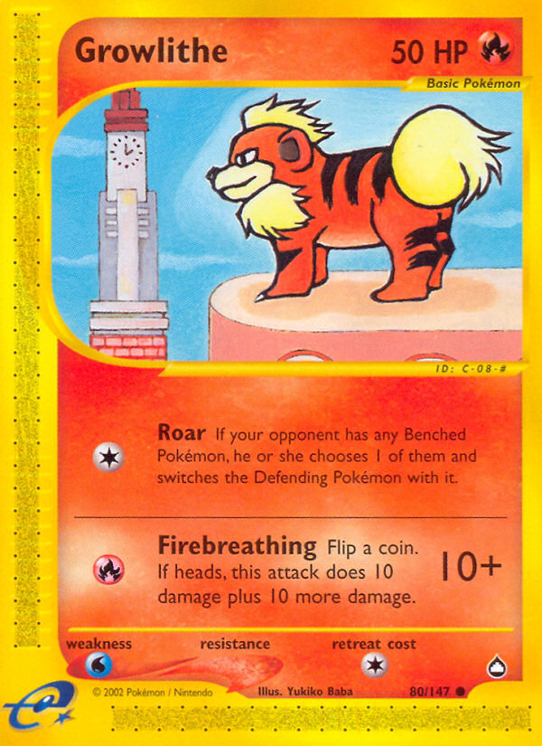 Growlithe (80/147) [Aquapolis] | The Time Vault CA